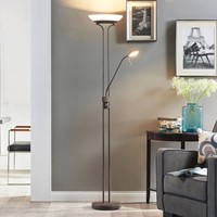 Lindby Led Stehlampe, Deckenfluter Dimmbar, Verstellbarer Lesearm, Standleuchte