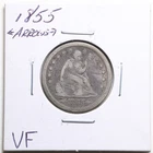 1855-S Arrows 25C Seated Liberty Quarter Dollar with Fine+ Detail Scratch #7234