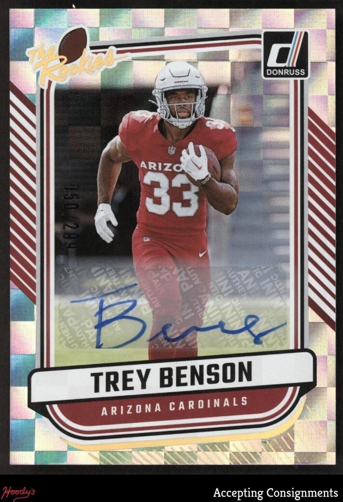 2024 Donruss The Rookies Autographs #4 Trey Benson RC ROOKIE AUTO 050/299