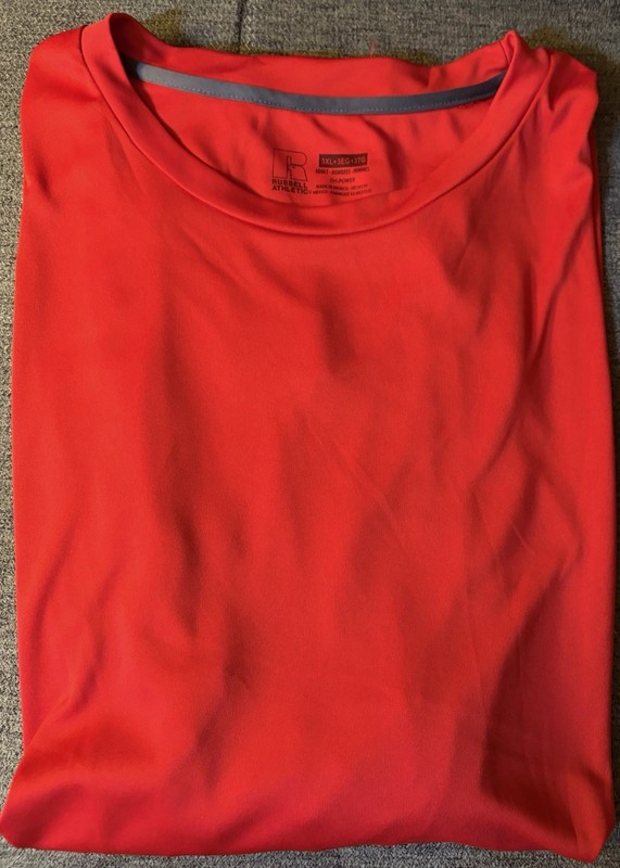 Russell Athletic Dri-Power Men's 3XL Regular Red Crew Logo Moisture Wicking Tee