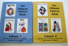 Stained Glass The Ultimate Pattern Book Vol 1, 2  600+  Full Size Patterns. VGC