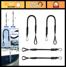 4pcs 2FT Bungee Dock Lines with Stainless Steel Clips for Boat, Canoe, Kayak, Je