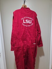 Vtg Walls Master Made Coveralls 52 Reg Red LSU FIRE  EMGTRAINING INSTITUTE