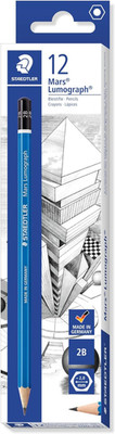 Mars Lumograph 2B Graphite Art Drawing Pencil, Medium Soft, Break-Resistant Bond