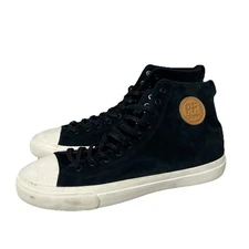 P.F. Flyers Vulcanized High Top Sneaker Women 13.5 Men's 12 Lace Up Black Suede