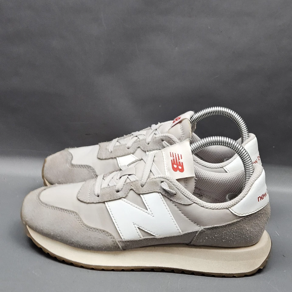 New Balance 237 Zapatos Niños 5 Gris Blanco Retro Clásico Bajo Top Zapatillas con Cordones Foto 3 de 4