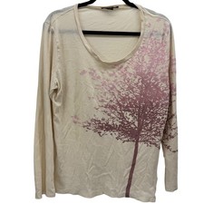 Camicia donna Miss Sixty XL rosa panna stampa albero manica lunga cotone biologico