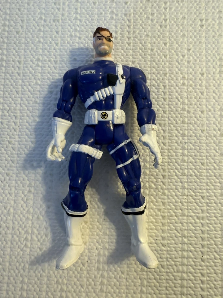 Spider-Man The Animated Series NICK FURY 1995 ToyBiz 5" Vtg Action Figure Marvel - Image 2 of 4