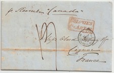 CANADA - décembre 1848 - Lettre de Montréal à destination de Cognac - France