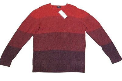 DKNY Herren rot & burgunder Farbblock weicher Strickpullover Pullover XXL 2XL neu mit Etikett
