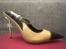 ELISABETTA FRANCHI SCARPE DI LUSSO DA DONNA - Beige & Black - Nr 38 - NUOVE