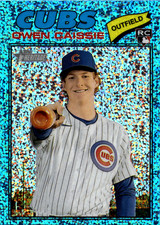 2026 Topps Heritage - Owen Caissie #88 Chrome Light Blue Sparkle Refractor (RC)