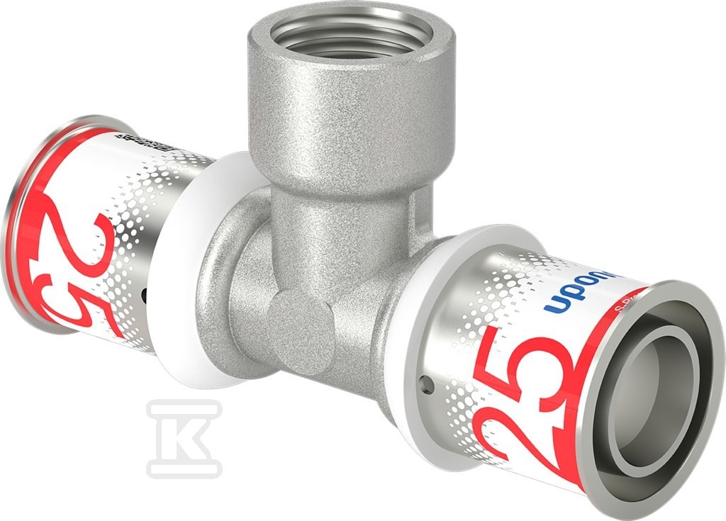 Uponor Grau Rohrverbindungstechnik, Mlc-Press-T-Stück Mf. 25-1/2-25 - Für Fussbodenheizung Und Warmwasser- Und Heizkörpersysteme (T-Verbindung) - Bild 5
