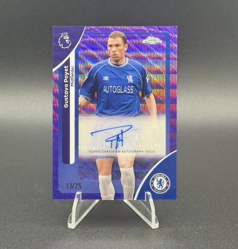 2025-26 Topps Chrome PL Gustavo Poyet Auto # /75 Legend Purple Wave - Chelsea