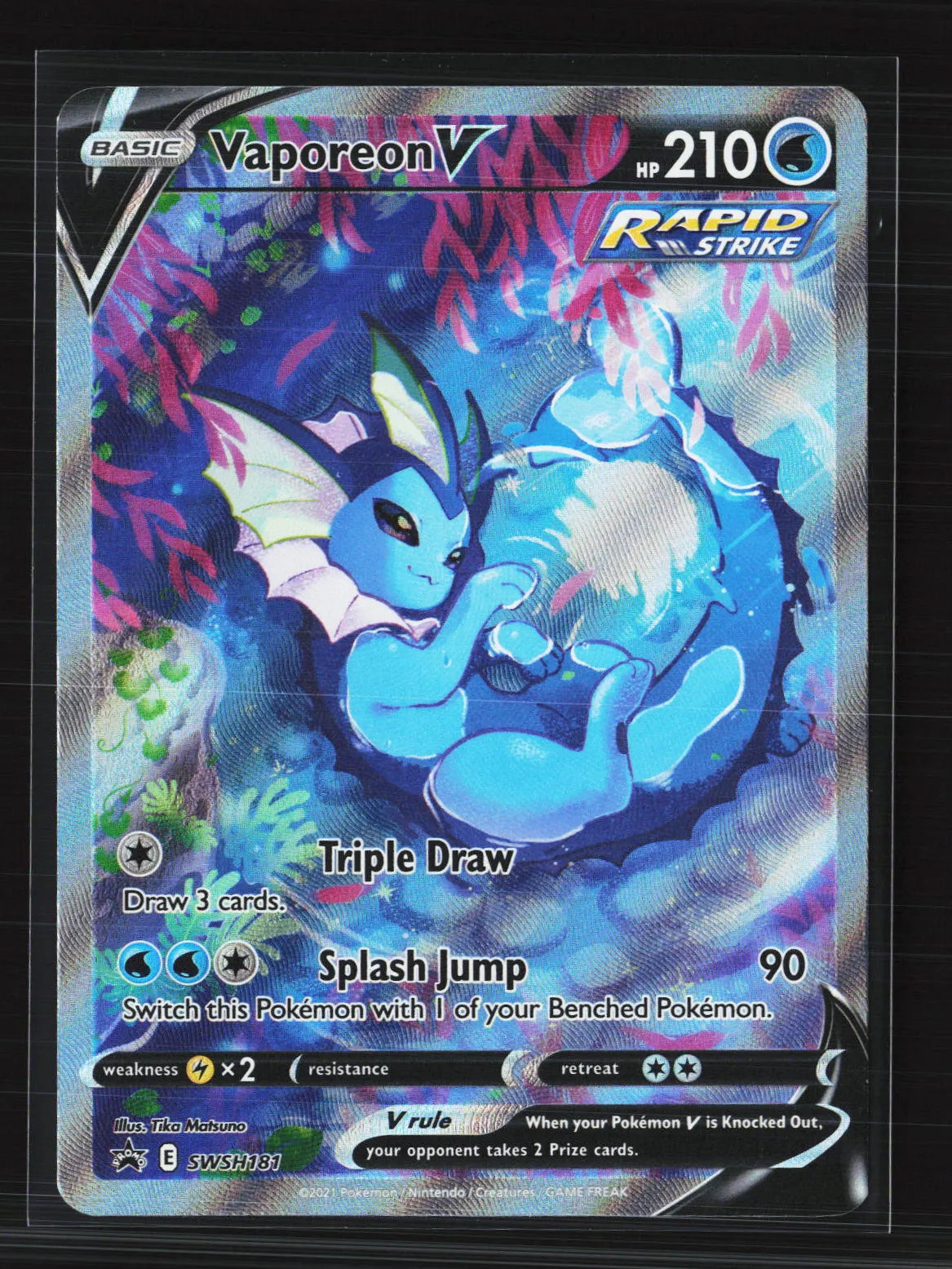 Pokemon 2021 Sword & Shield Promo Vaporeon V FA #SWSH181