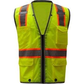 GSS Safety 1701 Class 2 Heavy Duty Safety Vest Lime M GSS Safety LLC 1701-M image 1