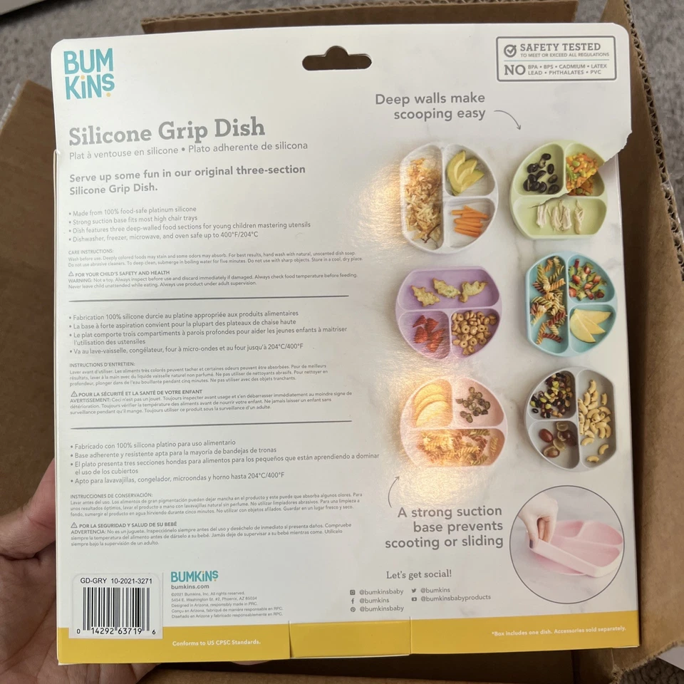 Nuevo En Caja Juego de Primera Alimentación de Silicona Bumkins, Plato de Agarre y Alfombrilla Splat Super Mario Foto 3 de 4