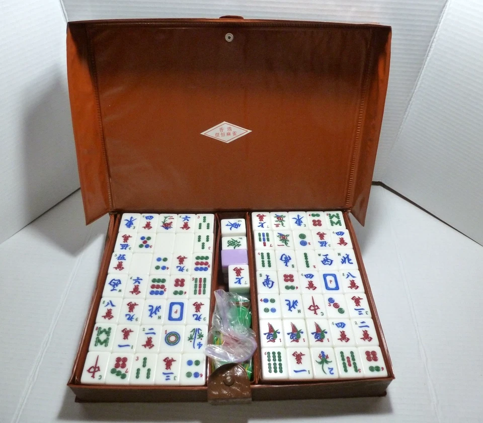 Mah-jongg Chinese Game Of Four Winds Set In Brown Vinyl Case - Image 3 of 4