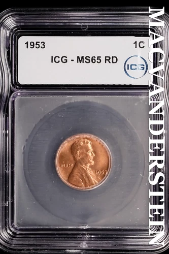 1953 Lincoln Wheat Cent- ICG-MS65 RD  Gem Brilliant Uncirculated #SLM174