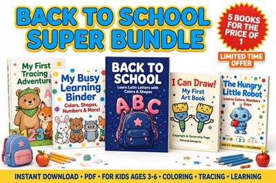 Complete Preschool Curriculum 5-in-1 140 Pages Kindergarten Prep Ages 2-6