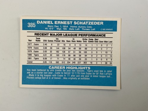 Donruss Baseball 1982 #275-499 descuento múltiple eliges envío gratuito agosto 2025 - Imagen 217 de 427
