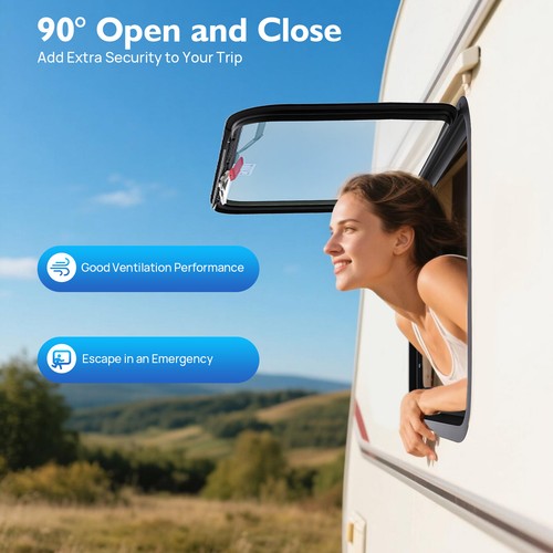 30"x22" RV Exit Window Trailer Emergency Push Out Window Vent Hatch 38-42mm Wall - Picture 2 of 18