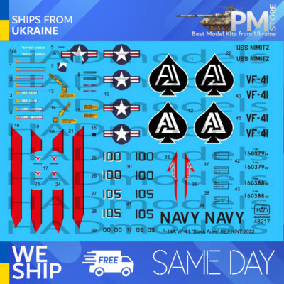 HAD models 48217 1/48 Decal for F-14A Black Aces/ USS Nimitz Accessories