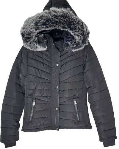 Snobbish Collection Girls Hooded Fitted Puffer Jacket Black Size M 10-12 - Picture 15 of 15