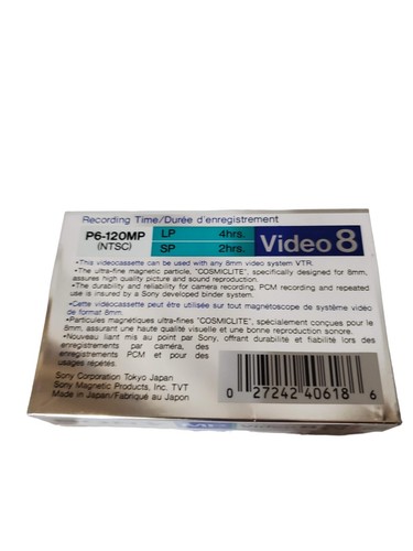 2 Sony P6-120MP Metal Video 8 Cassette LP SP NTSC PAL 120 Minute Camcorder Tape - Picture 4 of 4