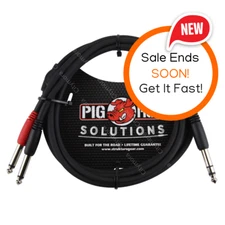 Pig Hog PYIC06 Solutions 1/4" TRS Stereo Male to Dual 1/4" Mono Male Insert 6ft