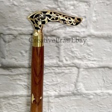 Brass Victorian Handle Wood Solid Cane Stick Walking Casual Sticks For Men/Women