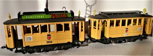 Rivarossi H0 - Edison Type Tram Engine and Trailer - Picture 5 of 8