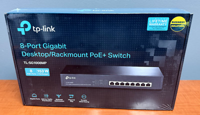 TP-LINK TL-SG1008MP (UN) 8-Port Gigabit Desktop/Rackmount PoE+ Switch NEW