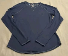 Climate Right By Cuddl Duds Navy Blue Raglan Top Size Medium 