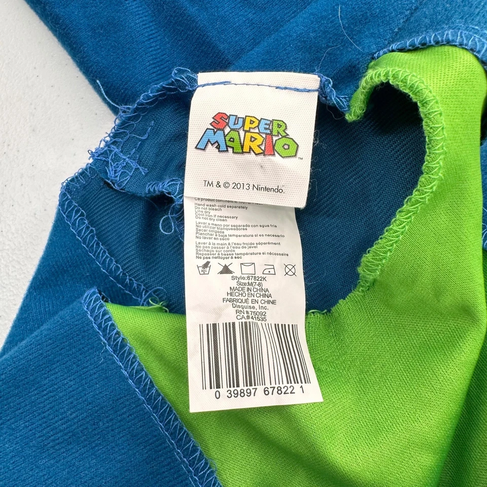 Disfraz de Super Mario Luigi para niños con sombrero y mono M 7-8 Halloween Brothers a Foto 2 de 4