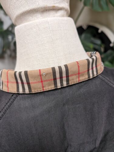 Vintage Burberry Gray Jacket Checkered Lining Women's Size S - Picture 11 of 23