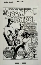 Production Art THE DOOM PATROL #98 cover, BRUNO PREMIANI art, 11x17