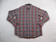 L.L. Bean Mens Shirt Multicolor Medium Regular Traditional Fit Plaid Long Sleeve