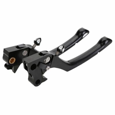 Black CNC Edge Cut Adjustable Brake Clutch Levers For Harley XL 883 1200 04-13 