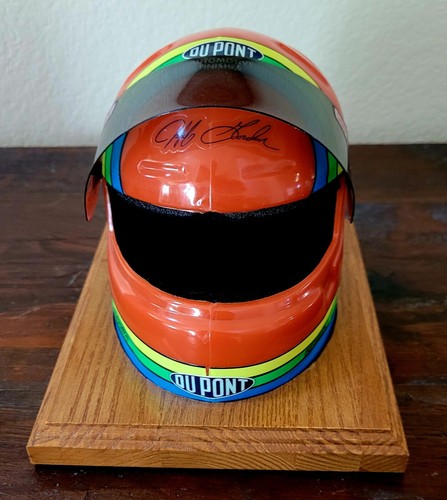 JEFF GORDON AUTOGRAPHED 1/2 Scale Simpson Helmet On Wood Base Nascar Collectable - Picture 5 of 9