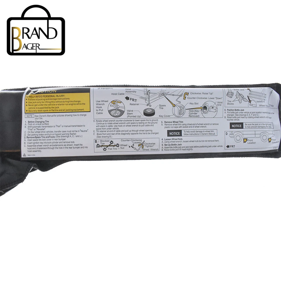 Spare Tire Lug Wrench Jack Tool Kit For 2000-14 Chevy Silverado 1500 GMC Sierra - Image 4 of 4