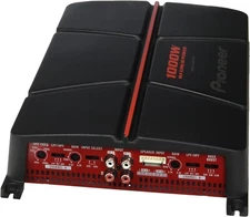 Pioneer GM-A6704 4-Channel Bridgeable Amplifier with Bass Boost,Black/red