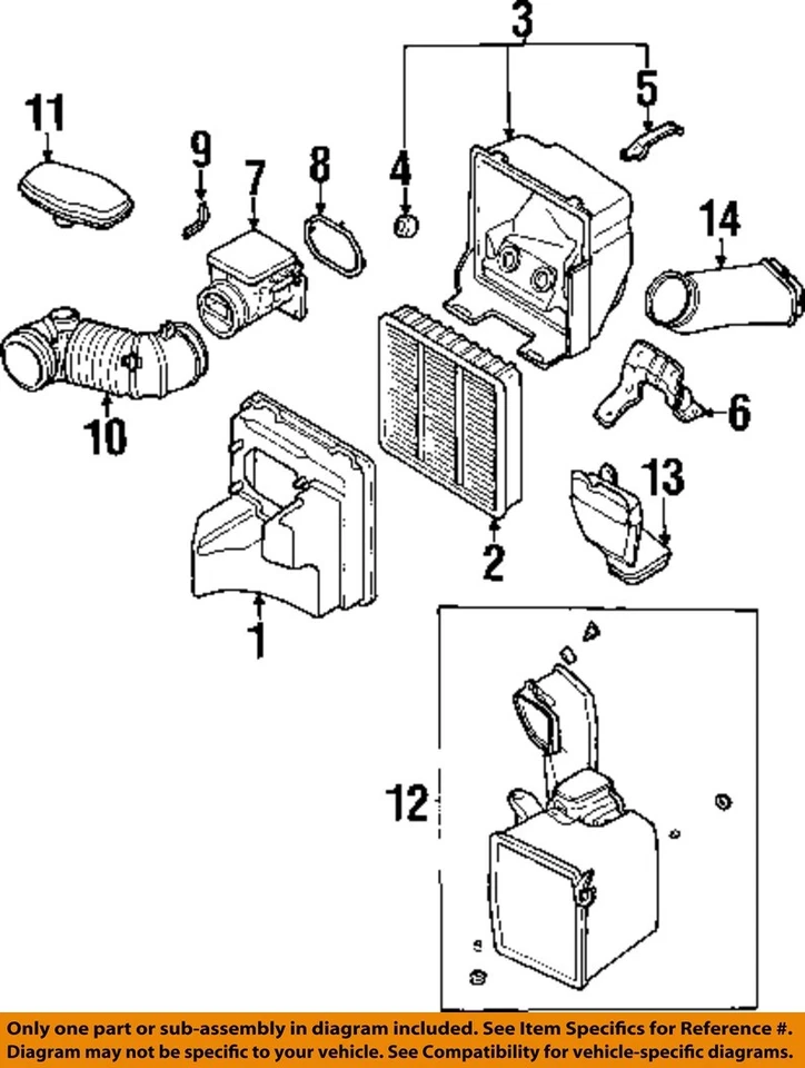 Conjunto de purificador de ar usado serve: 2000 Mitsubishi Mirage 1.5 grau A - Imagem 3 de 4