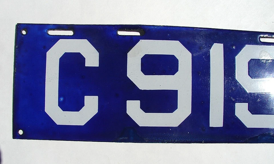 Placa de licença 1913 Connecticut porcelana original # C9190 - Imagem 2 de 4