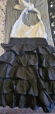 Forever 21 Halter Ruffle Dress Black White Small 