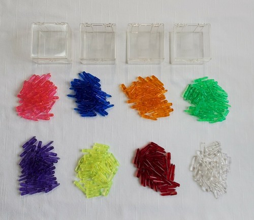 352 Hasbro Lite Brite Long Pegs 1 1/8" Multi Color 4 Clear Plastic Boxes Vintage - 第 1/12 張圖片