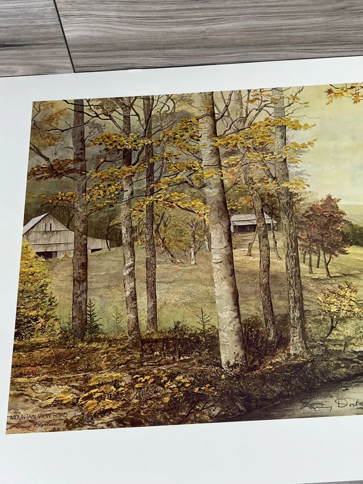 Larry Dodson "Mountain View Road" prueba de artista, firmado RARO 1976 Foto 2 de 4