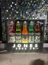 Jones Soda Co. Light up Lighted Display Store Fixture with Bottles Collectible