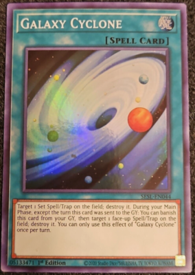 #ad #ad Yu Gi Oh GALAXY CYCLONE Super Rare SESL EN044 1ST E. NM M $1.35