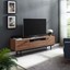 visionary 71 in. walnut wood tv stand fits tvs up to 71 in. with storage doors